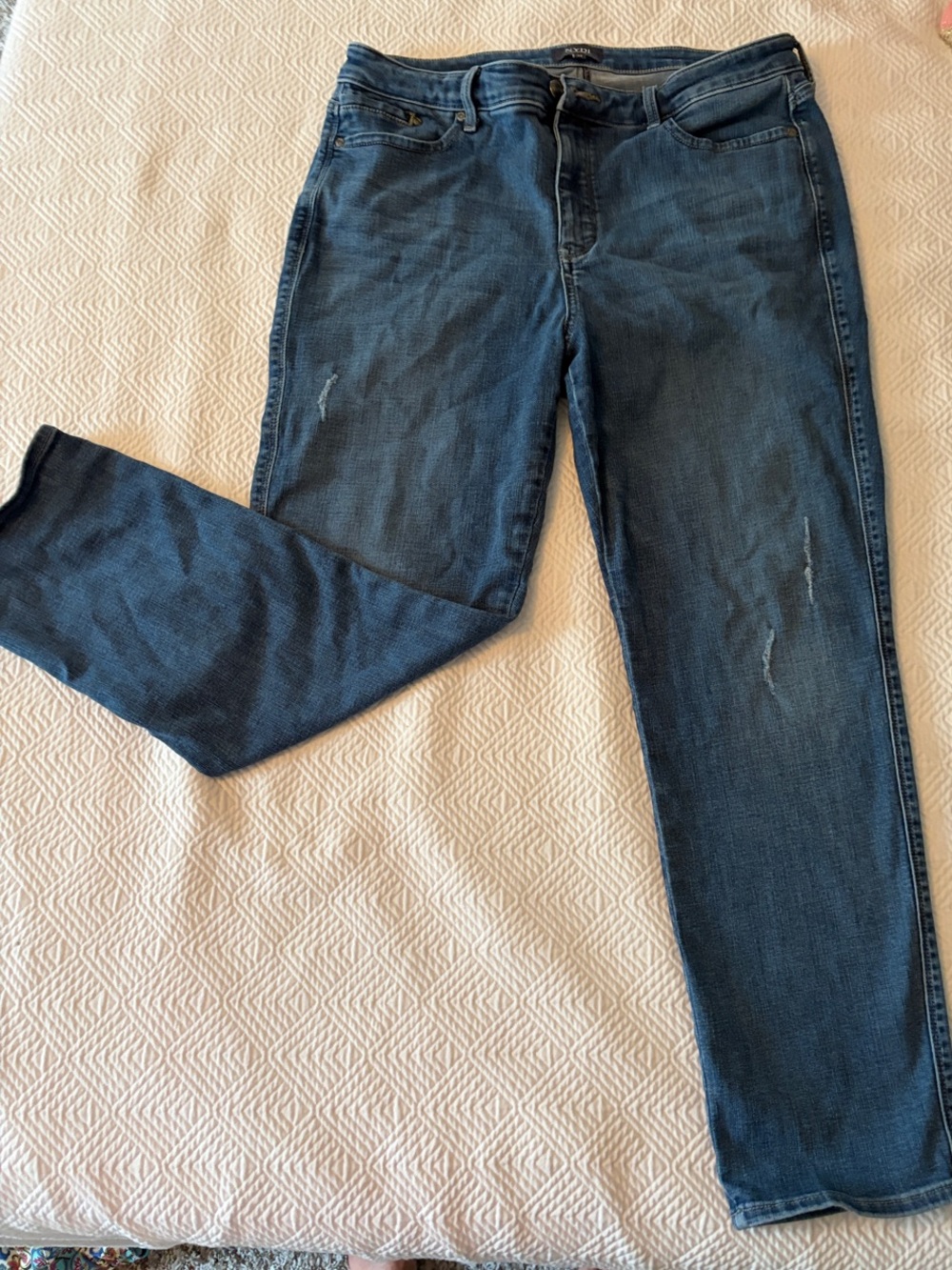 NYDJ Women's Straight-Leg Jeans in Dark Blue Wash